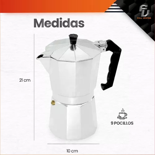 Cafetera Italiana Express Moka Grande 9 Pocillos Premium