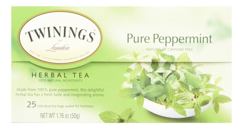 Twinings Twg Bolsas De Té, Menta Pura, 1.76 Onzas., 25 Por.