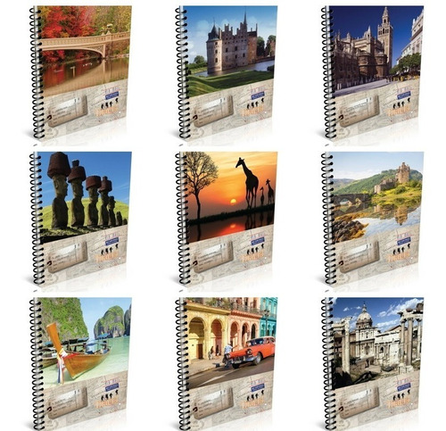 Cuaderno Universitario Cuadriculado Pack X10 Travel