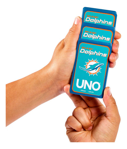 Uno Fandom Nfl Miami Dolphins Mattel 2024 Juego De Mesa
