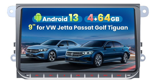 Radio Estéreo Android 13 De 9 Pulgadas Para Vw Jetta, Passat