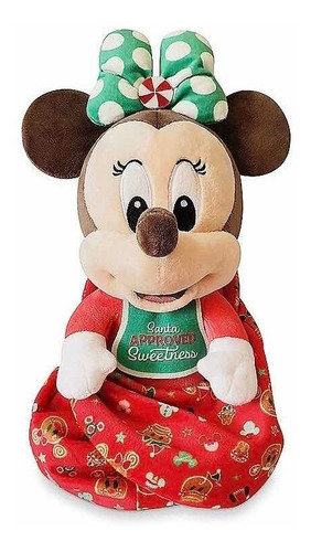 Peluche Minnie Mouse Bebe Navideño 25cm Ed Ltda Disney Store
