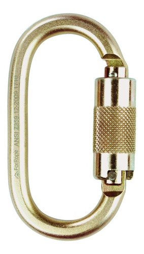 Mosquetão Aço Oval Automático Dourado 30kn Ansi For Rope