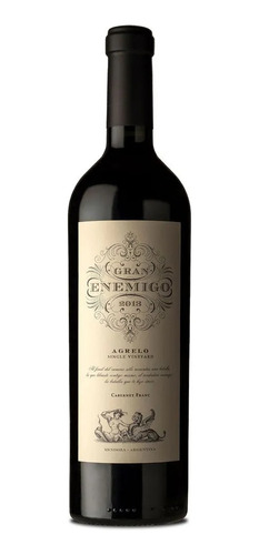 Botella Vino Tinto Gran Enemigo Cabernet Franc Agrelo 750