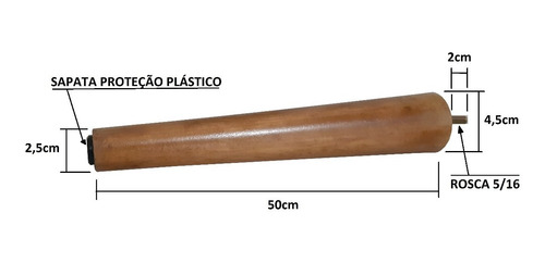 Imagem 2 de 2 de Kit 8 Pé Palito 50cm Amêndoa Puff Mesa Aparador Móveis