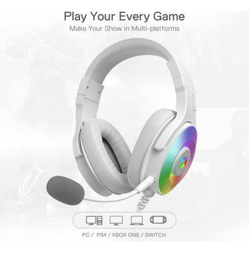 Auriculares De Juegos Con Cable Blanco Redragon H350, Flight