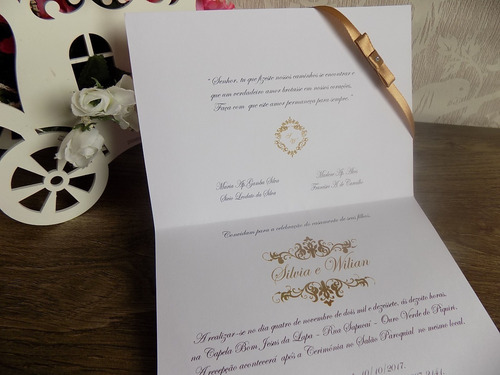 Imagem 2 de 10 de Convite De Casamento Barato (70un)