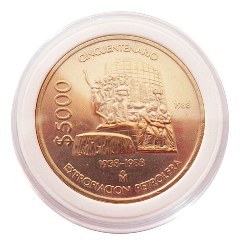 Moneda Antigua 5000 Pesos 1988 En Cápsula 5000m02