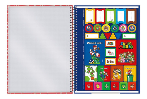 Caderno Super Mario 1 Matéria Univ Espiral Foroni Capa 4