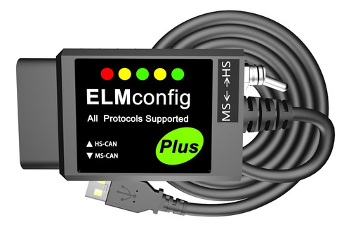 Elmconfig Obd2 A Cable Usb Elm327 Obd2 Lector De Código De E