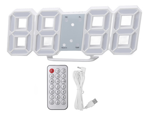 Reloj Digital Led 3d Con Pantalla De Temperatura Y Hora, Ala