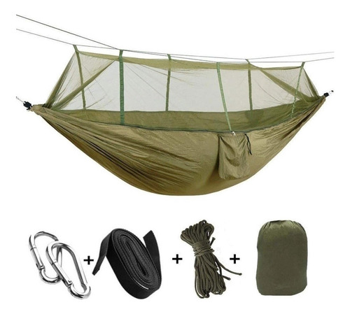 Rede Portátil Acampamento Camping Trilha Com Mosquiteiro Para Dormir Descanso Viagem Trilha Pesca