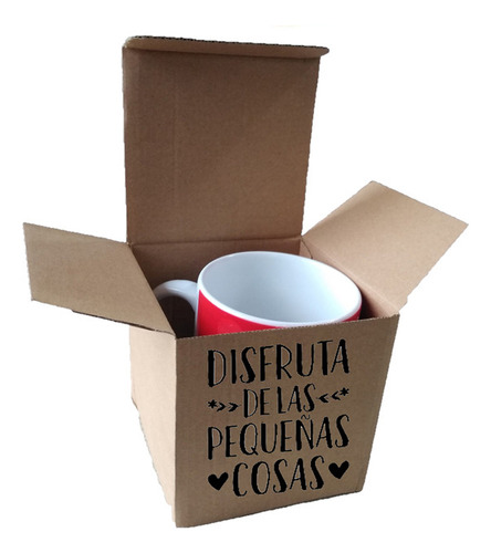 Caja Individual Con Frases Para Empacar Mug Docena Q35