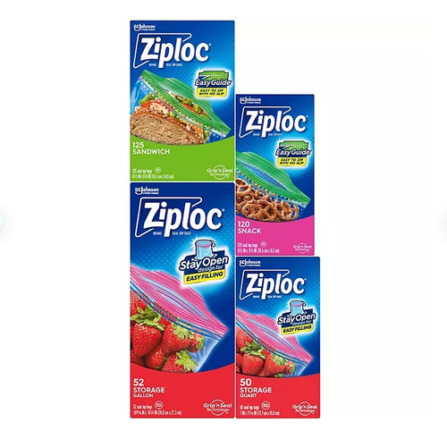 Bolsas Ziploc Paquete Con 347 Bolsas Diferentes Tamaños