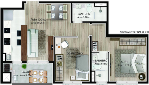 Imagem 6 de 14 de Apartamento À Venda, 56 M² Por R$ 300.548,41 - Panazzolo - Caxias Do Sul/rs - Ap0189