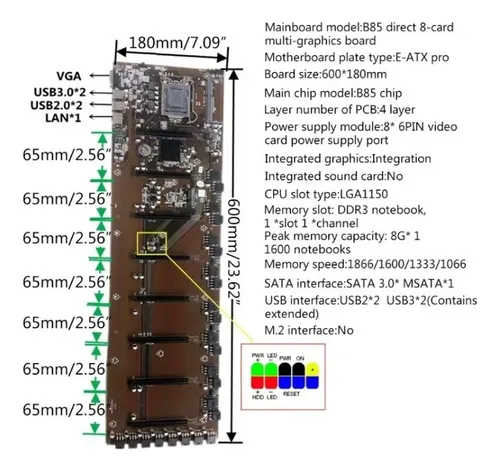 comprar Placa Mãe De Mineração B75 Kit Completo Para 8 Placas