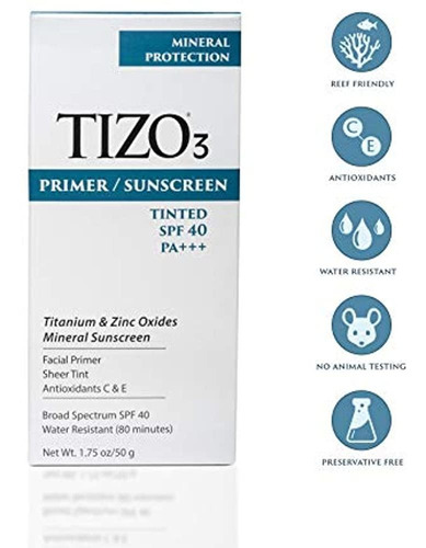 Imagen 3 de 5 de Protector Solar Mineral Tizo 3 Para Rostro Spf 40, 1.75 Oz