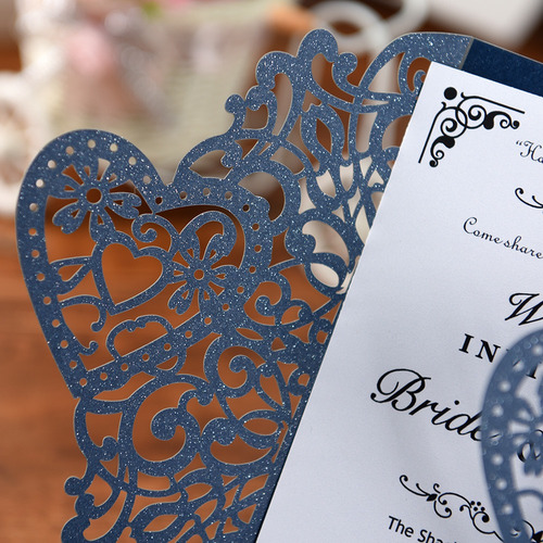 Imagem 6 de 9 de 10pcs Papel Pérola Floral Cartões Convite Titulares