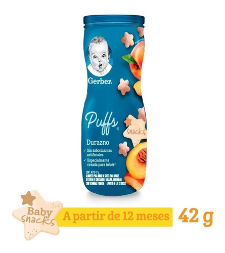 Papilla Gerber Puffs Sabor A Durazno 42g 