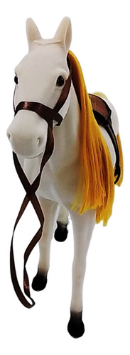 Caballo Potro Blanco Con Asiento Accesorio Para Muñecas Ed