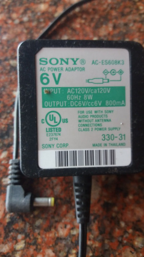 Adaptador, Cargador, Tranformador Sony Ac-es608k3 6v 800ma