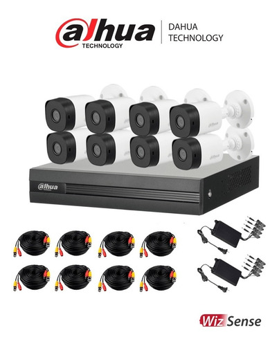 Kit Dahua 8 Camaras 2mp 1080p Lite Cctv Wizsense