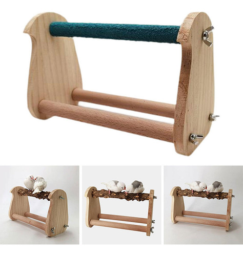 Rack De Loros De Madera Postes De Pájaros Madera Y Verde