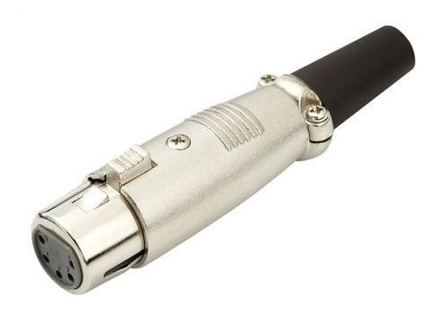 Conector P/ Microfone Canon (xlr) Com Trava Fêmea 5 Pinos