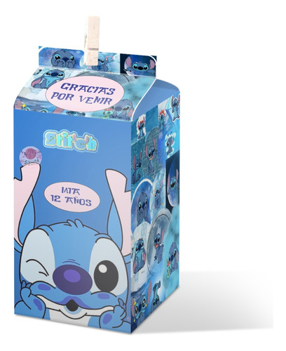 Stitch Cajas Souvenirs 20x9cm X10 Personalizada