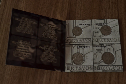 Folder Moeda 1,5,10,50 Centavos Série Cruzados Novos 1989