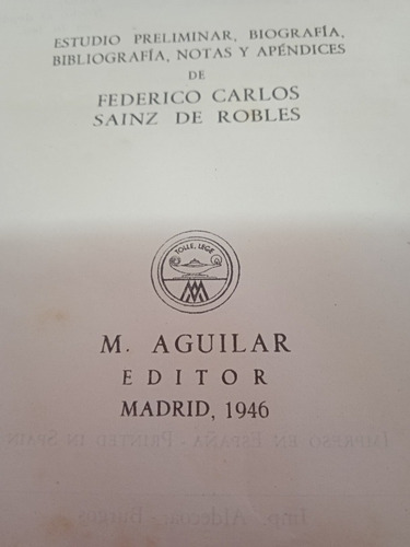 Obras Escogidas Teatro Lope Felix De Vega, Aguilar (Usado)