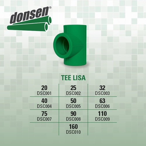 Imagen 3 de 4 de Tee Lisa De 20 Mm Para Tuberia De Polifusión Donsen
