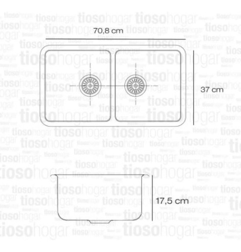 Bacha Doble Cocina Johnson Acero Inoxidable Quadra Q76 Pilet