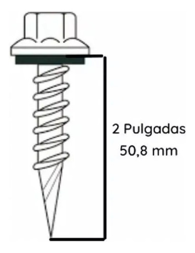 Tornillo Autoperforante Hex Techo Pta Fina 10x2 (100 Unds)