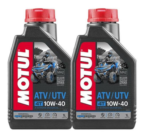 Aceite Motor A Gasolina 4tiempos Motul Atv-utv 10w40 1l 2pz