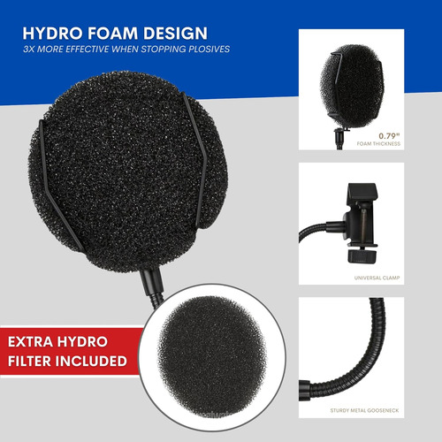 Pop Filter Micrófono Visualización De Viento Capa...
