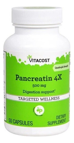 Pancreatin 4x 500 Mg 50 Caps  De Vitacost