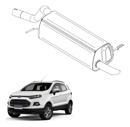 Escapamento Silencioso Traseiro Ecosport 1.6 2016 E 2017