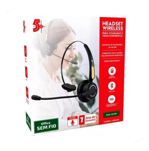 Headset Office Sem Fio Wireless Hs-201