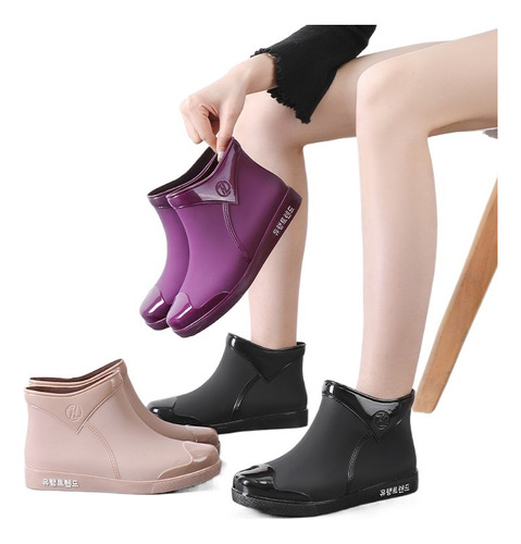 Zapatos De Lluvia Cortos De Moda Coreana Para Dama