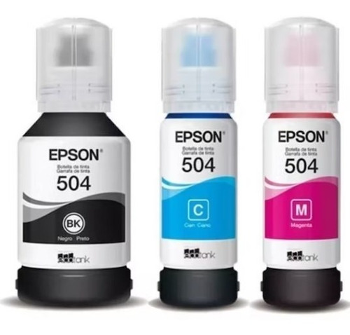 Tinta Epson Ecotank T504 Cian, Magenta Y Negro