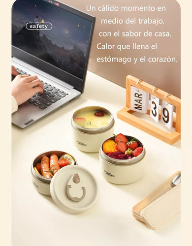 N Lancheira Portátil De Aço Inoxidável 3 Peças 1480ml