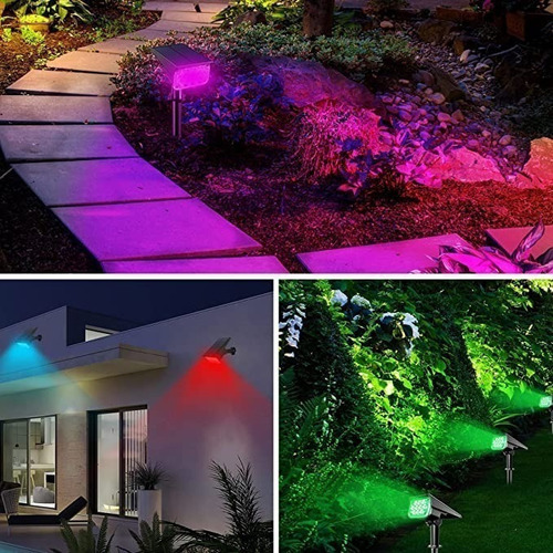 2 Luces Solares Para Jardín Al Aire Libre, Cambio De Color R