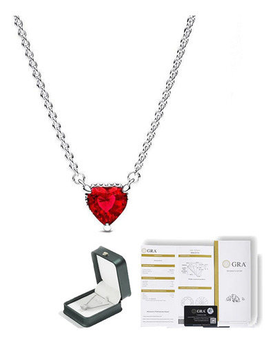 Collar Pandora Con Halo De Corazón Reluciente, Versión Roja Rojo