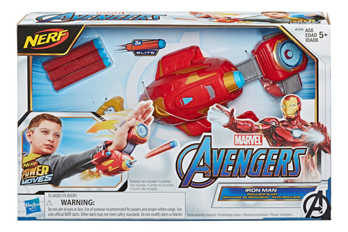 Lançador Nerf Marvel Power Moves Homem De Ferro Hasbro E7376