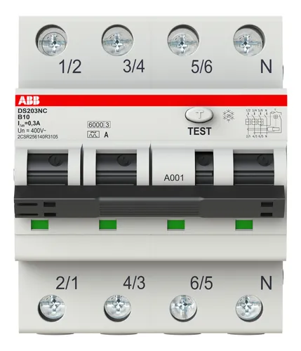 Interruptor Combinado 3p+n 16a (10ka) 30ma Tipo Ac - Abb
