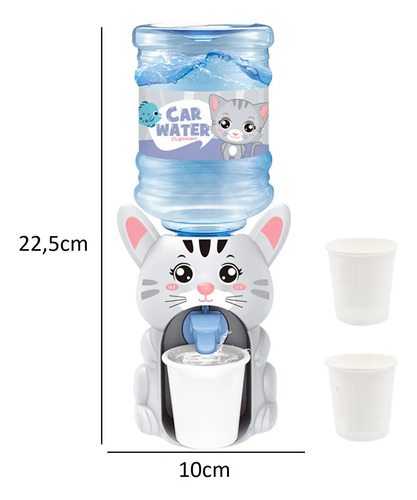 Mini Bebedouro Criança Dispenser De Água Infantil Gato 300ml