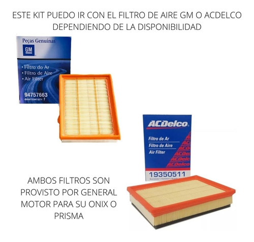 Imagen 5 de 10 de Kit Filtros + Aceite Acdelco Semi Chevrolet Onix / Prisma