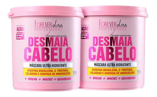 Forever Liss Desmaia Cabelo Máscara De Hidratação 2x950g Blz