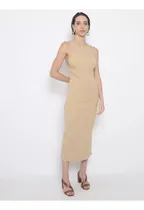 Comprar Vestido Forum Midi Canelado Bege